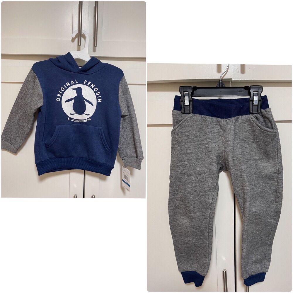 Original Penguin Toddler Sweatsuit Multicolor 2 piece Set Size 3T MSRP $44